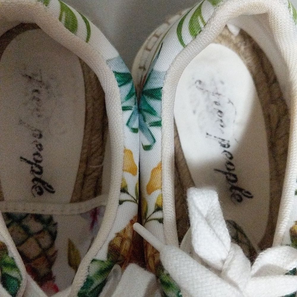 Free People Jackson tropical print lace up summer espadrille sneakers 39 - Picture 9 of 12